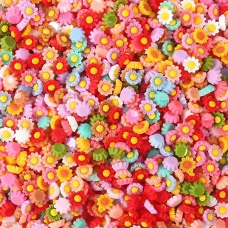 100pcs 3D ผสมเรซิ่นห้ากลีบดอกไม้ Rose เล็บ Charms อุปกรณ์เสริมเล็บ Art Luxury Decoratons อุปกรณ์อะไหล่