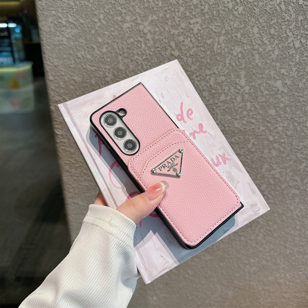 สําหรับ Samsung Galaxy Z พับ 3 4 5 6 หรูหรา PU หนังออกแบบพร้อมกระเป๋าสตางค์สําหรับ Galaxy Z Fold5 พรีเมี่ยมคลาสสิกแม่เหล็กพับฝาครอบโทรศัพท์ด้านหลัง
