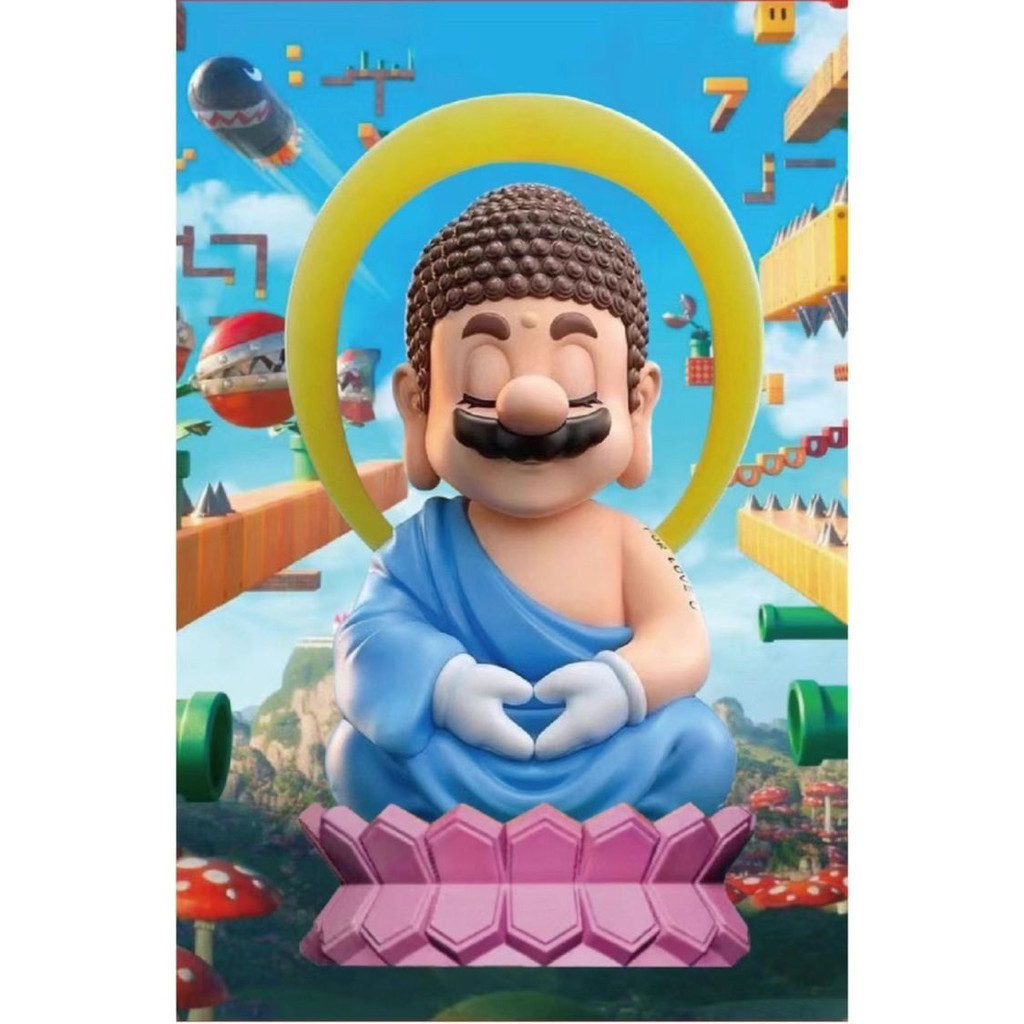 สร้างสรรค์แฟชั่นน่ารัก Super Mario GK Buddha Mario เกมช่างประปารูปปั้นตุ๊กตาทำมือ