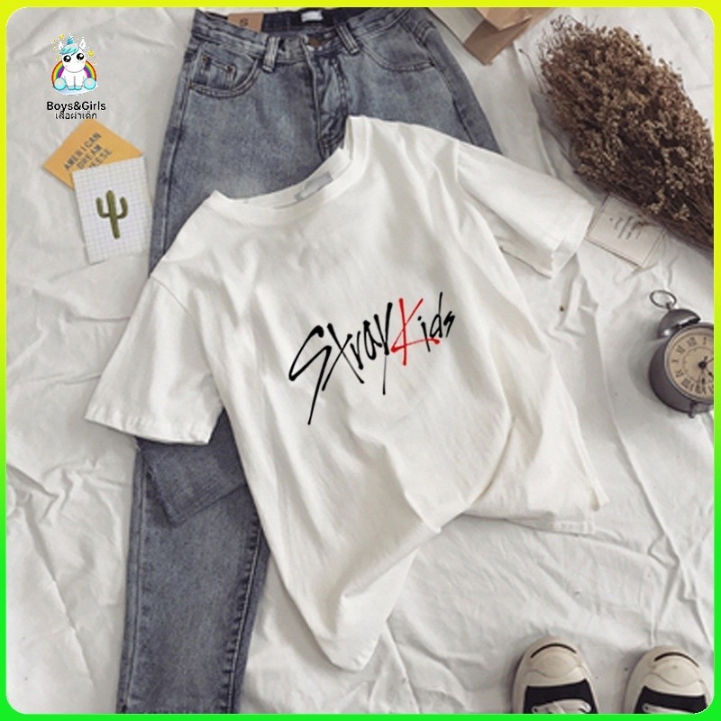 พร้อมส่ง ฤดูร้อน เสื้อใหม่ เสื้อยืดแขนสั้น Stray Kids 90cm-160cm