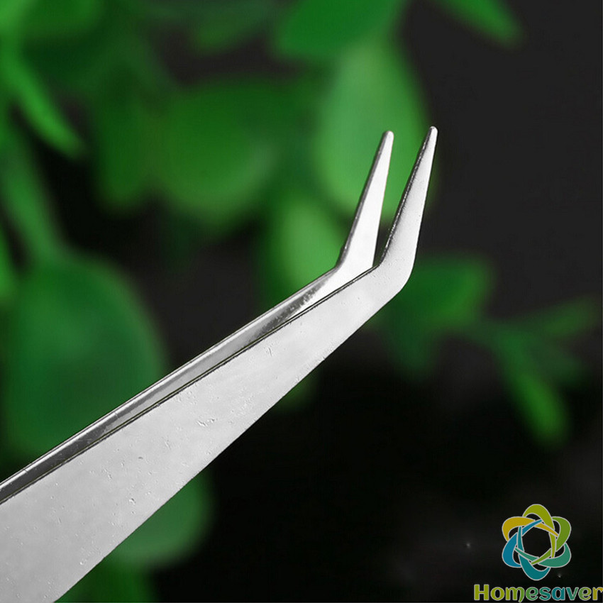 H.S. คีบหนีบสแตนเลส คีมหนีบอเนกประสงค์ มี 2 แบบ ปากคีบงอ ปากคีบแหลม  Stainless steel tweezers