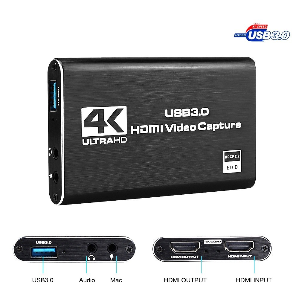 4k HDMI to USB Video Capture Card Screen Recording USB3.0 1080P 60FPS Game Capture
