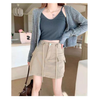 S-6XL กระโปรงยีนส์ผูกเชือกรองเท้าเอวสูงสำหรับผู้หญิง สไตล์เกาหลีเรโทรโร รูปแบบทั้งหมด เอนกประสงค์ที่ไม่ลื่นไหล