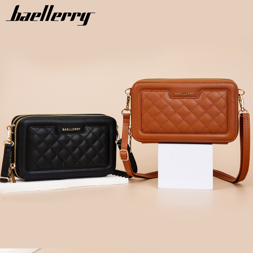 แฟชั ่ นของ Baellerry กระเป ๋ าโทรศัพท ์ มือถือซิปคู ่ กระเป ๋ าสะพายไหล ่ ใหม ่ กระเป ๋ าสตรีขนมเปียกปูน