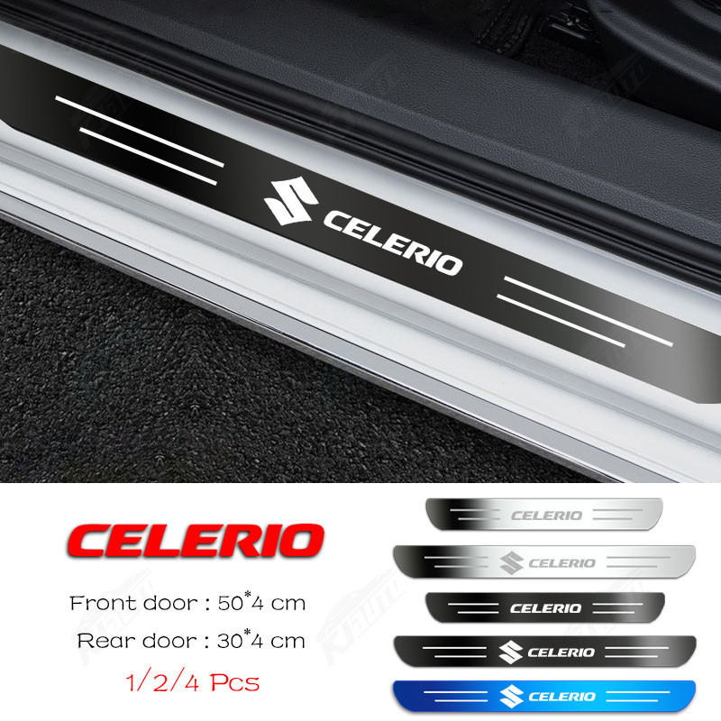 ✨Suzuki Celerio High-End Custom Metal Sill Protector Scratch-Resistant Dirt-Proof สแตนเลสรถประตูสติกเกอร ์ อุปกรณ ์ ตกแต ่ งรถ
