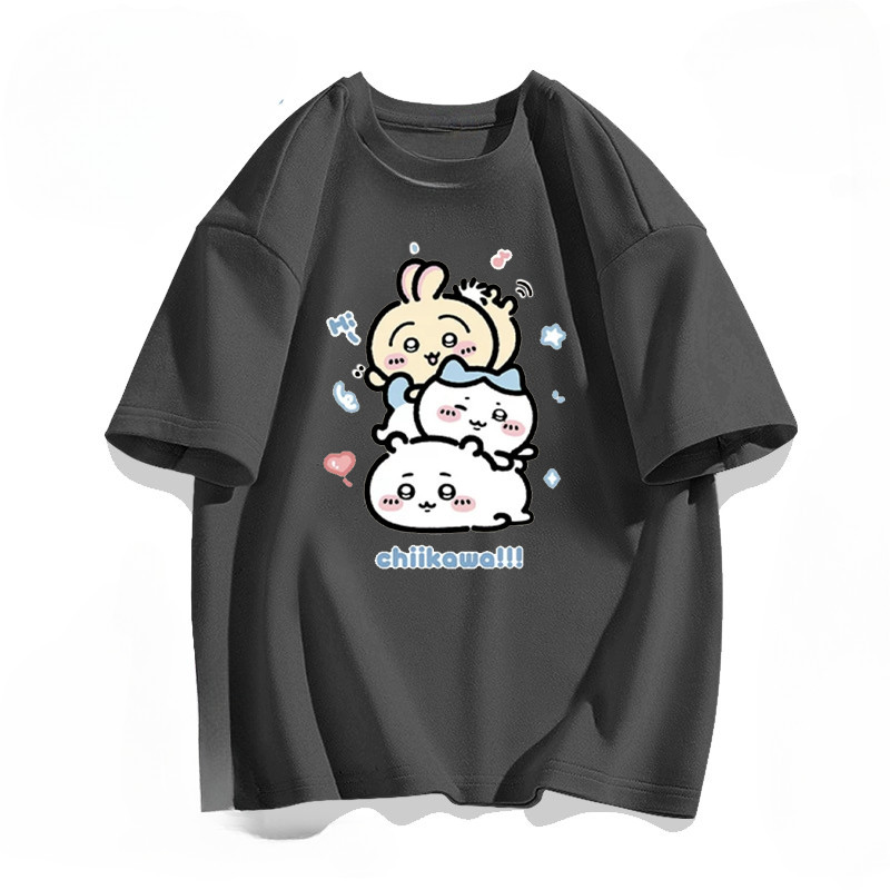 Oversize Tshirt(50-150kg) ผู้หญิงสไตล์ญี่ปุ่น Chikawa พิมพ์ Plus ขนาดแขนสั้นแฟชั่น T เสื้อ