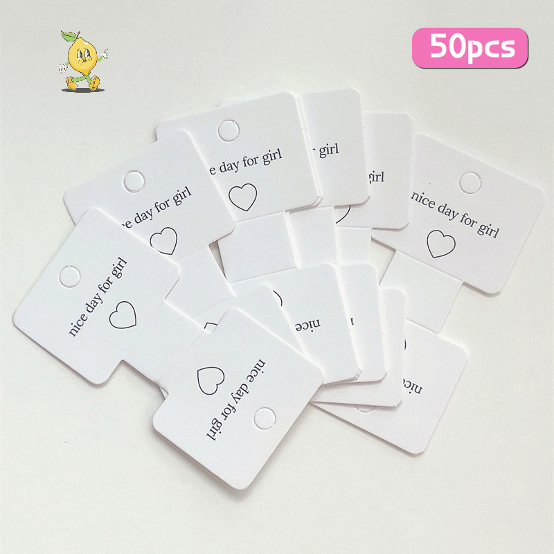 [mozh] 50 ชิ้นเครื่องประดับผมการ์ดแสดงกระดาษแข็ง DIY ผู้ถือเครื่องประดับขาย Organizer Hairband ป้ายวัสดุบรรจุภัณฑ์ [TH]