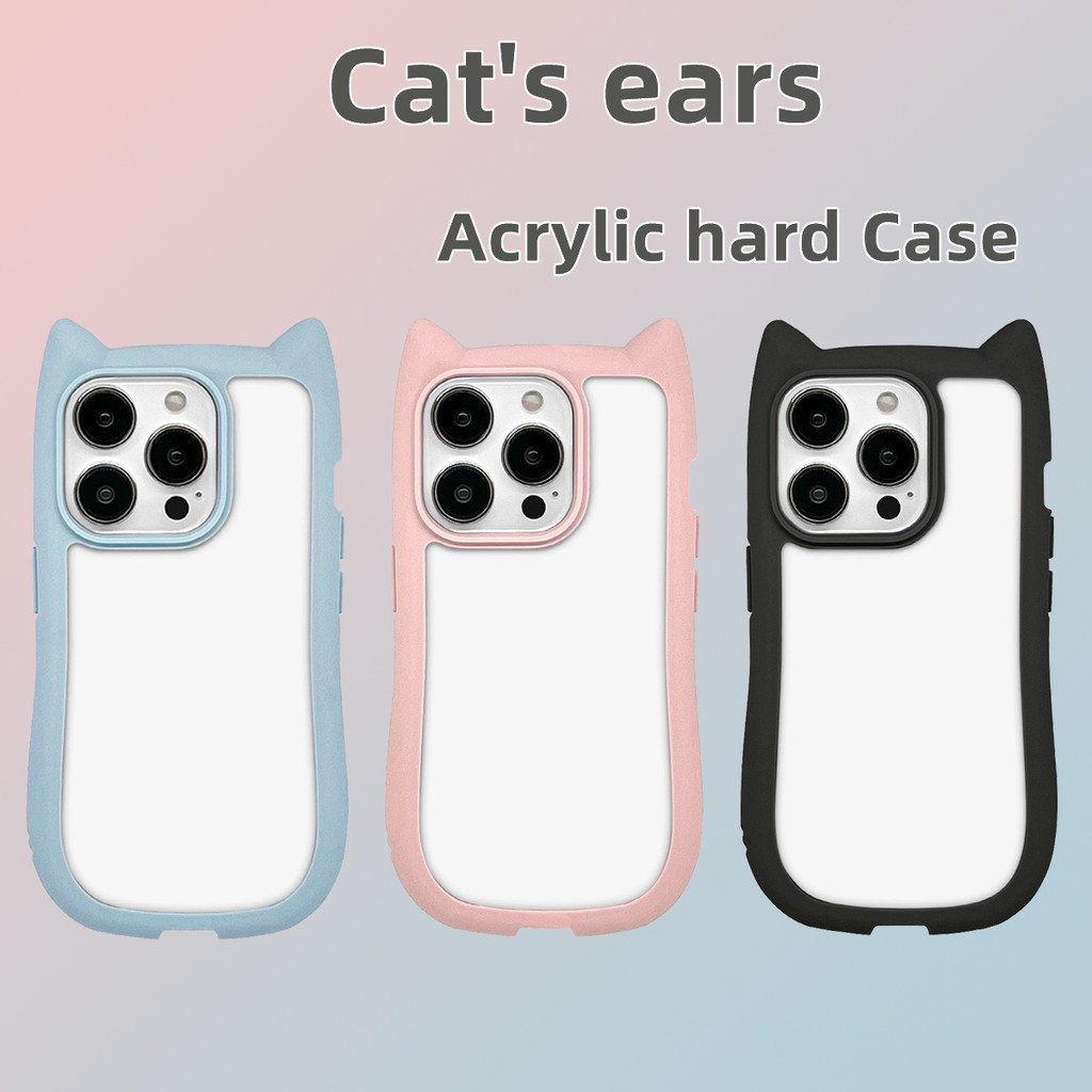 Cat หูเคสโทรศัพท ์ สําหรับ for iPhone 16 11 13 14 xr 15 pro max 13pro 15pro 14 plus 11pro max XS TPU แผงหลังแข็งขอบนิ่ม