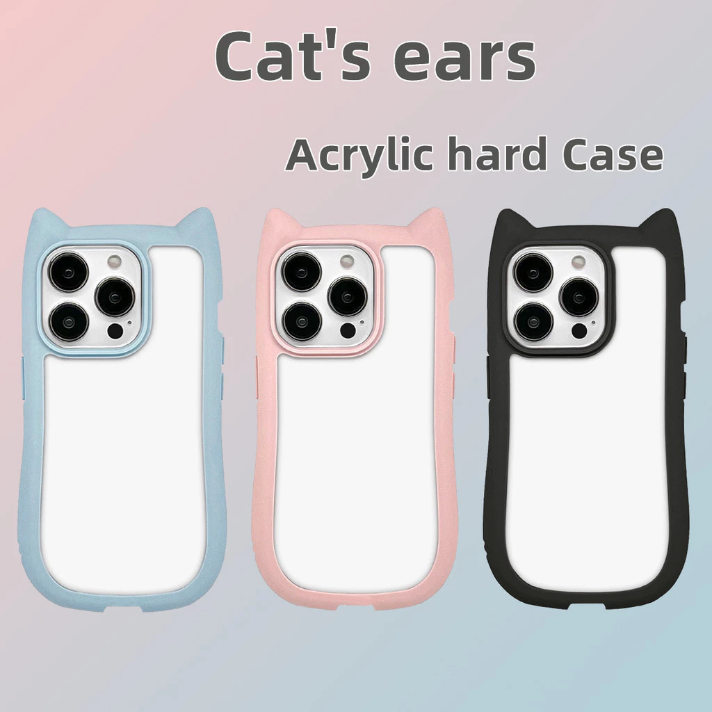 Cat หูเคสโทรศัพท ์ สําหรับ for iPhone 16 11 13 14 xr 15 pro max 13pro 15pro 14 plus 11pro max XS TPU แผงหลังแข็งขอบนิ่ม