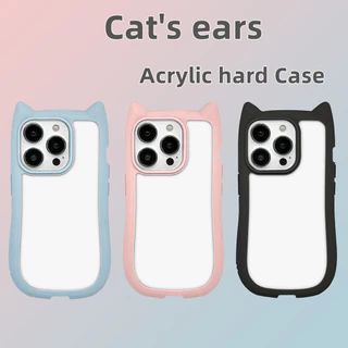 Cat หูเคสโทรศัพท ์ สําหรับ for iPhone 16 11 13 14 xr 15 pro max 13pro 15pro 14 plus 11pro max XS TPU แผงหลังแข็งขอบนิ่ม