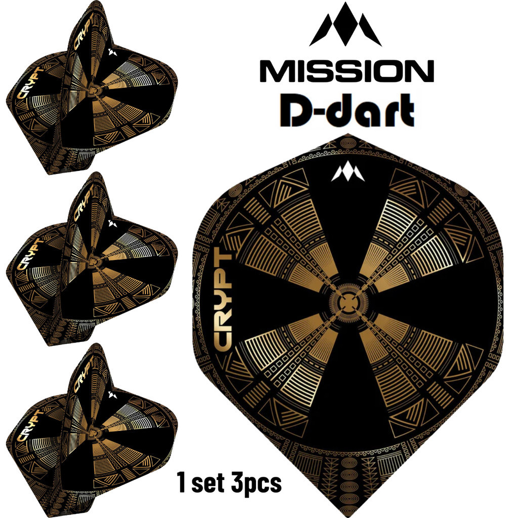 Mission Dart Flights - Crypt STANDARD 100 ไมครอน Solo Darts Flight สําหรับลูกดอกนุ่มและเหล็ก