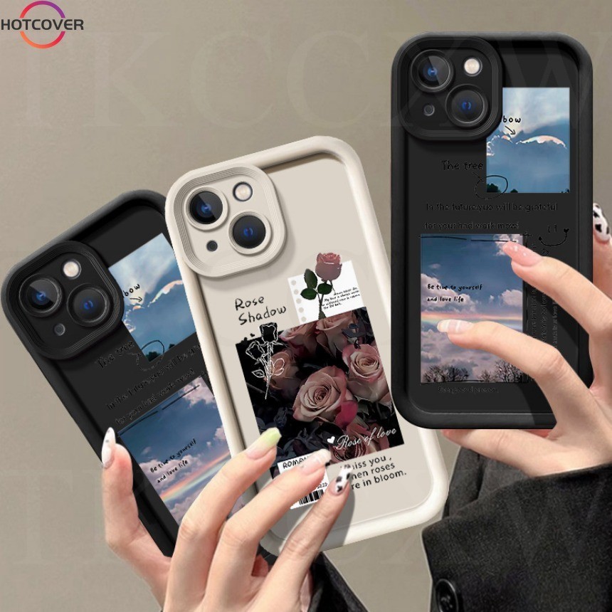 สําหรับ Xiaomi Poco C65 X6 M6 F5 Pro X5 F4 X4 X3 GT M5S M3 Pro ปลอก Rose Rainbow Sky ภาพประกอบทิวทัศน์ Angel Eyes เคสโทรศัพท์นุ่มฝาครอบป้องกัน