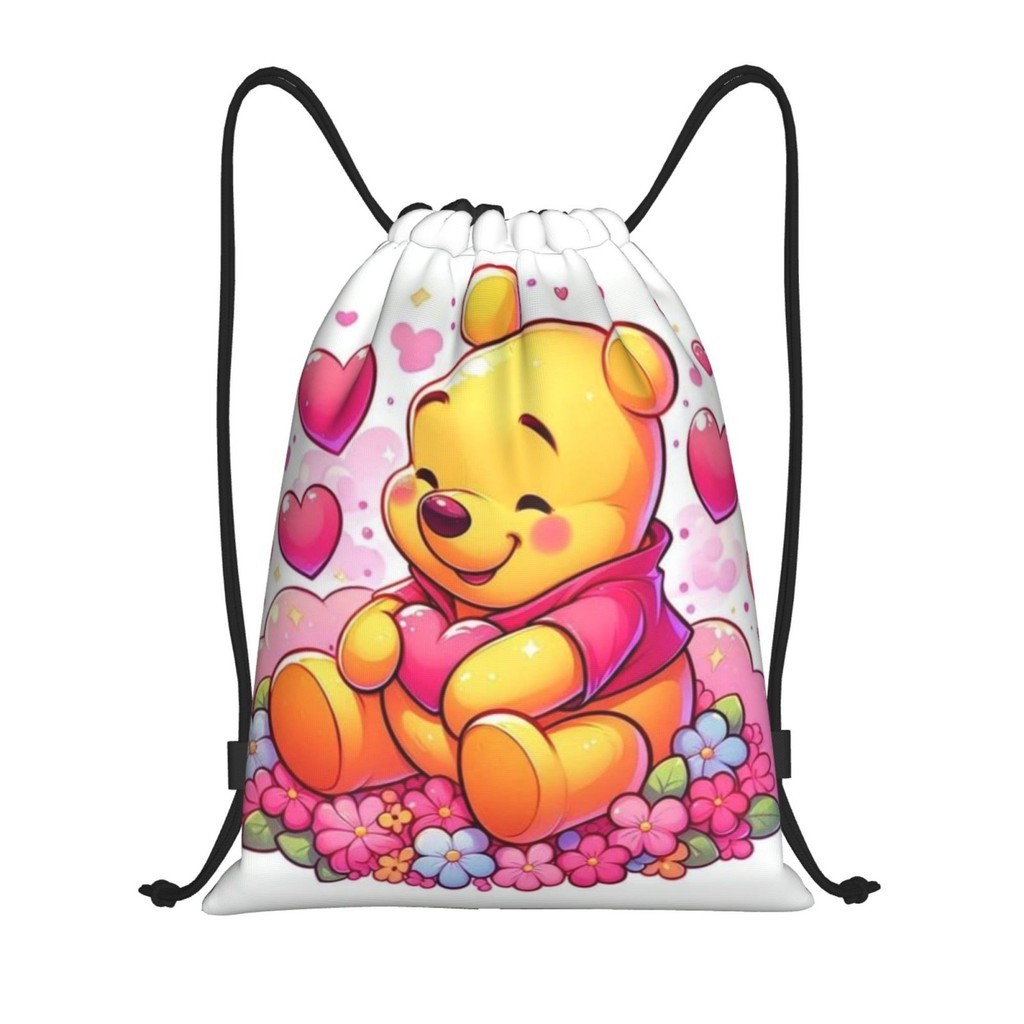 [ในสต็อก] Winnies Gym Sack Bag Sport Drawstring Backpack Bag for Gym Shopping Sport Yoga Outdoor Por