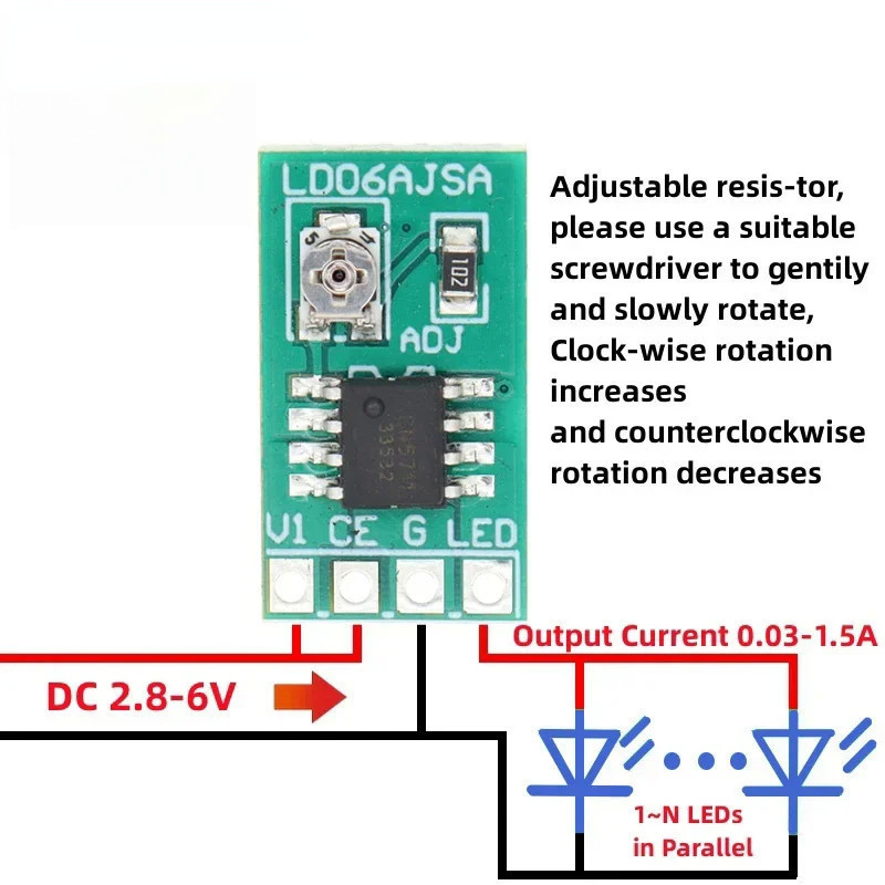 30-1500ma ปรับคงที่ LED Driver DC 3.3V 3.7V 4.2V 5V PWM ควบคุม Buck โมดูล