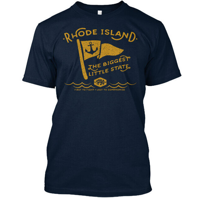 เสื้อยืดลําลองแฟชั่นโลโก้ Rhode Island Mens
