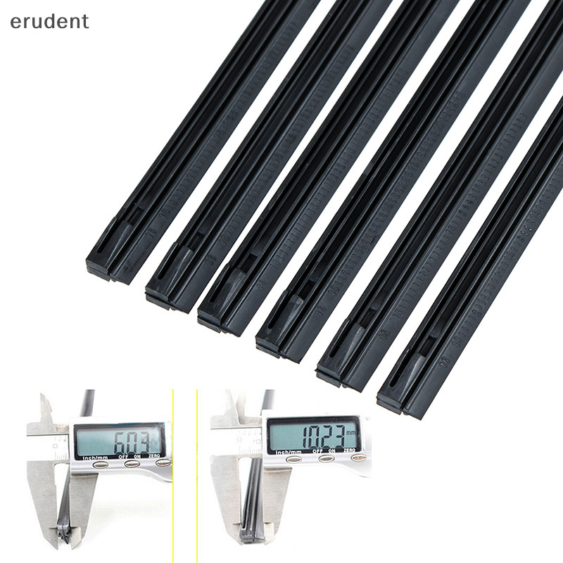 Erudent 2 ชิ้นรถยางนุ่มกระดูกใบปัดน้ําฝนแถบเติม 6 มม. 14-22 ใหม่