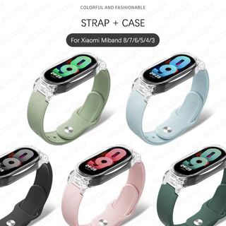 สายซิลิโคนสําหรับ เสี่ยวหมี่ ไมล์ วงดนตรี For Xiaomi Mi Band 10 9 8 7 6 5 4 3 สายนาฬิกาสําหรับ ไมล์ for band 10/9/8/7/5/6/4/3 แฟชั่นสีทึบสร้อยข้อมือนุ่มเปลี่ยนสายรัดข้อมือ