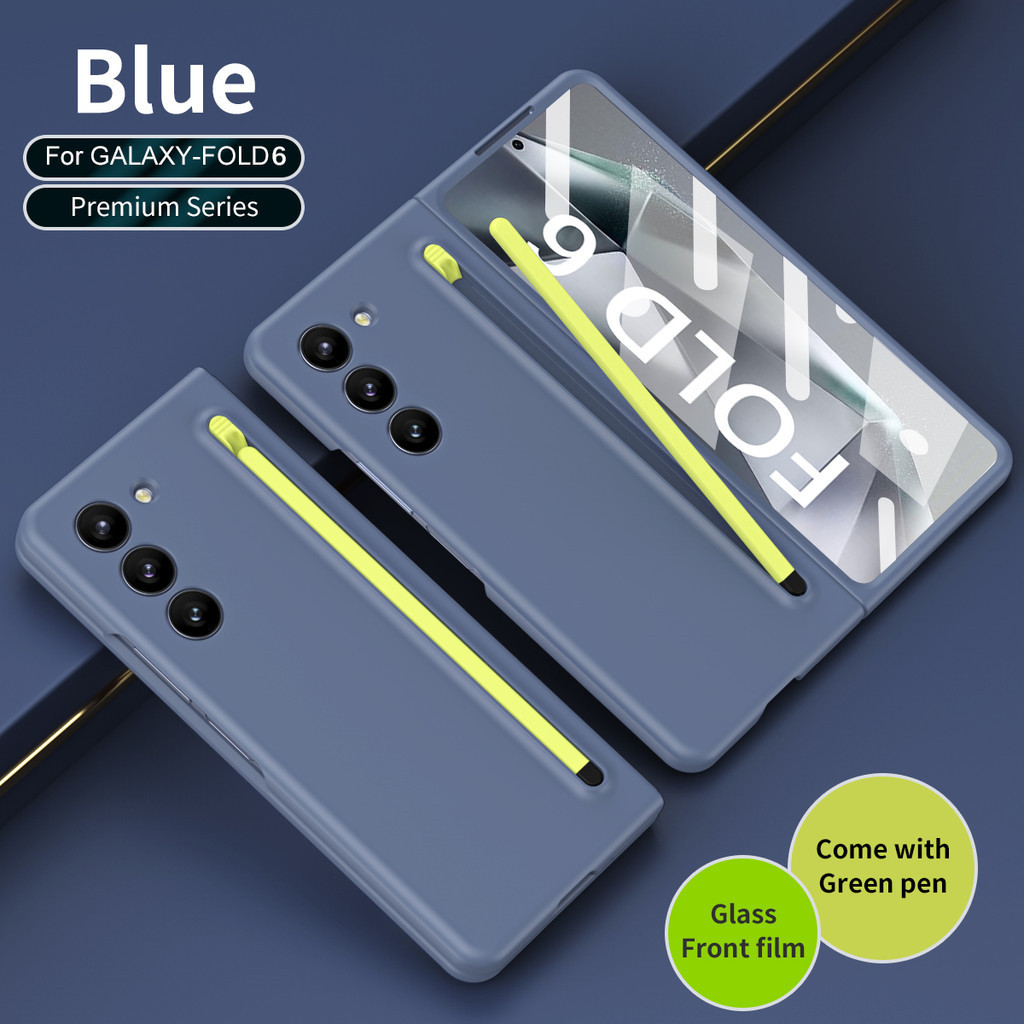 พร้อมปากกา S เคสซิลิโคนสําหรับ Samsung Galaxy Z พับ 6 5 4 3 ช่องเสียบปากกากันกระแทก Hard PC ฝาครอบป้องกันสําหรับ Z Fold6 Fold5 Fold4 Fold3 5G