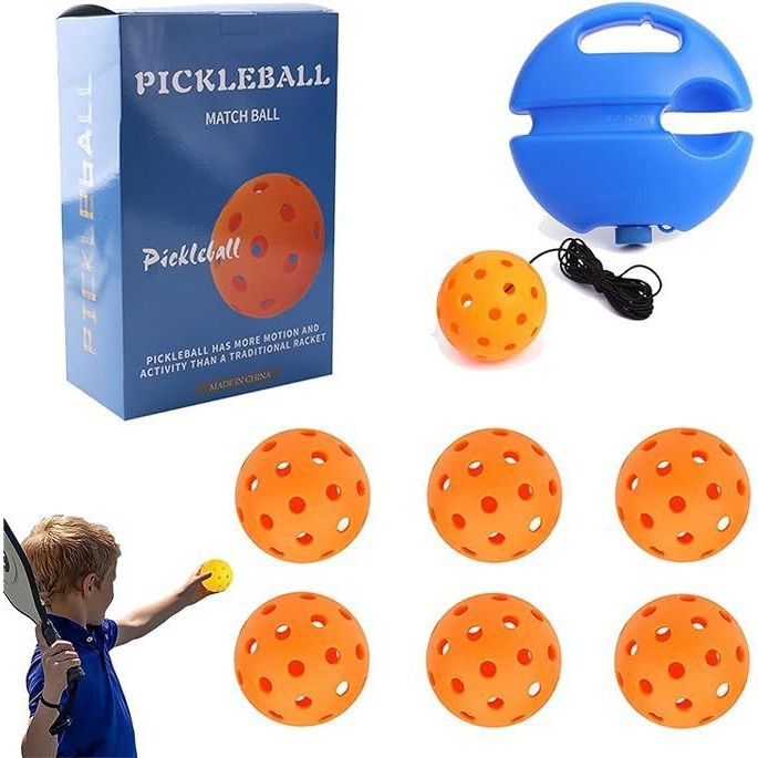 74 มม. Pickleball Trainer กลางแจ้ง Pickle Balls การฝึกอบรม Aids Pickleball Rebounder พร้อม String อุปกรณ์สําหรับเด็กและเริ่มต้น