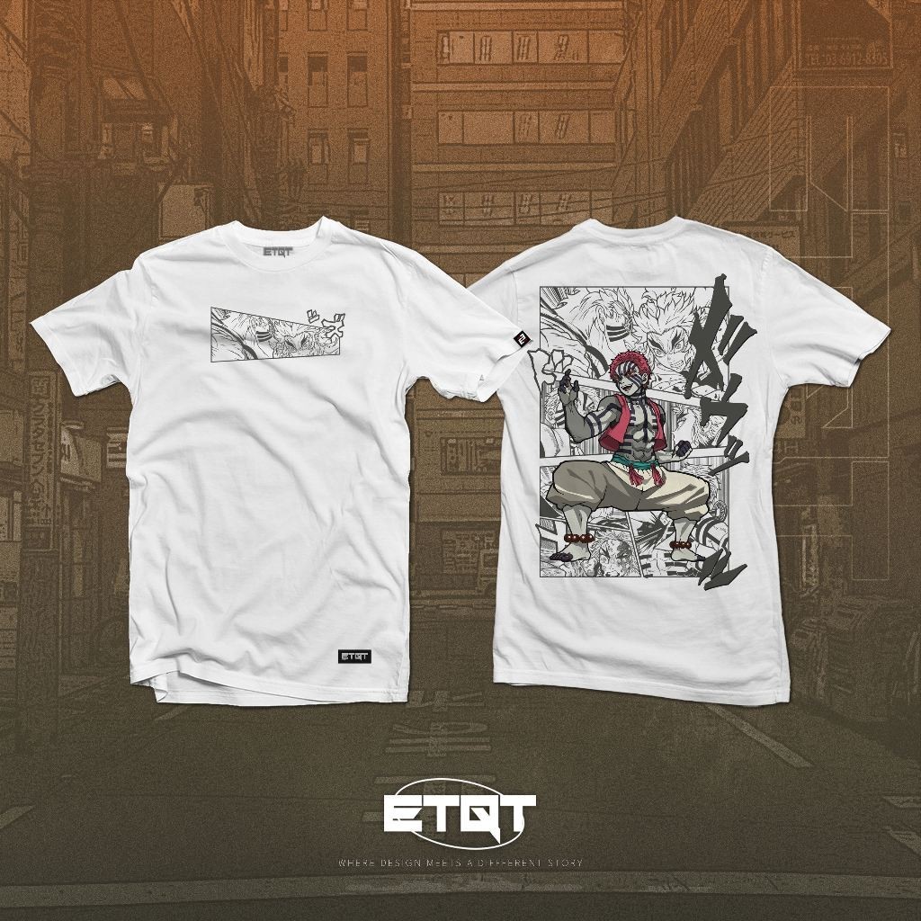 S-5XL Anime Shirt - Unisex - Etiquetta Co. - Demon Slayer - Akaza v4