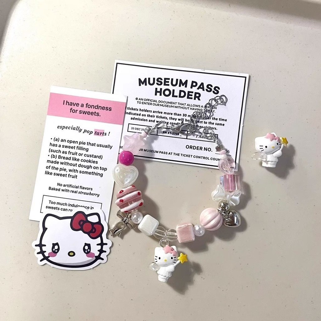 สร้อยข้อมือลูกปัด Hello Kitty Dopamine Girl สร้อยข้อมือต้นฉบับน่ารัก C1XO