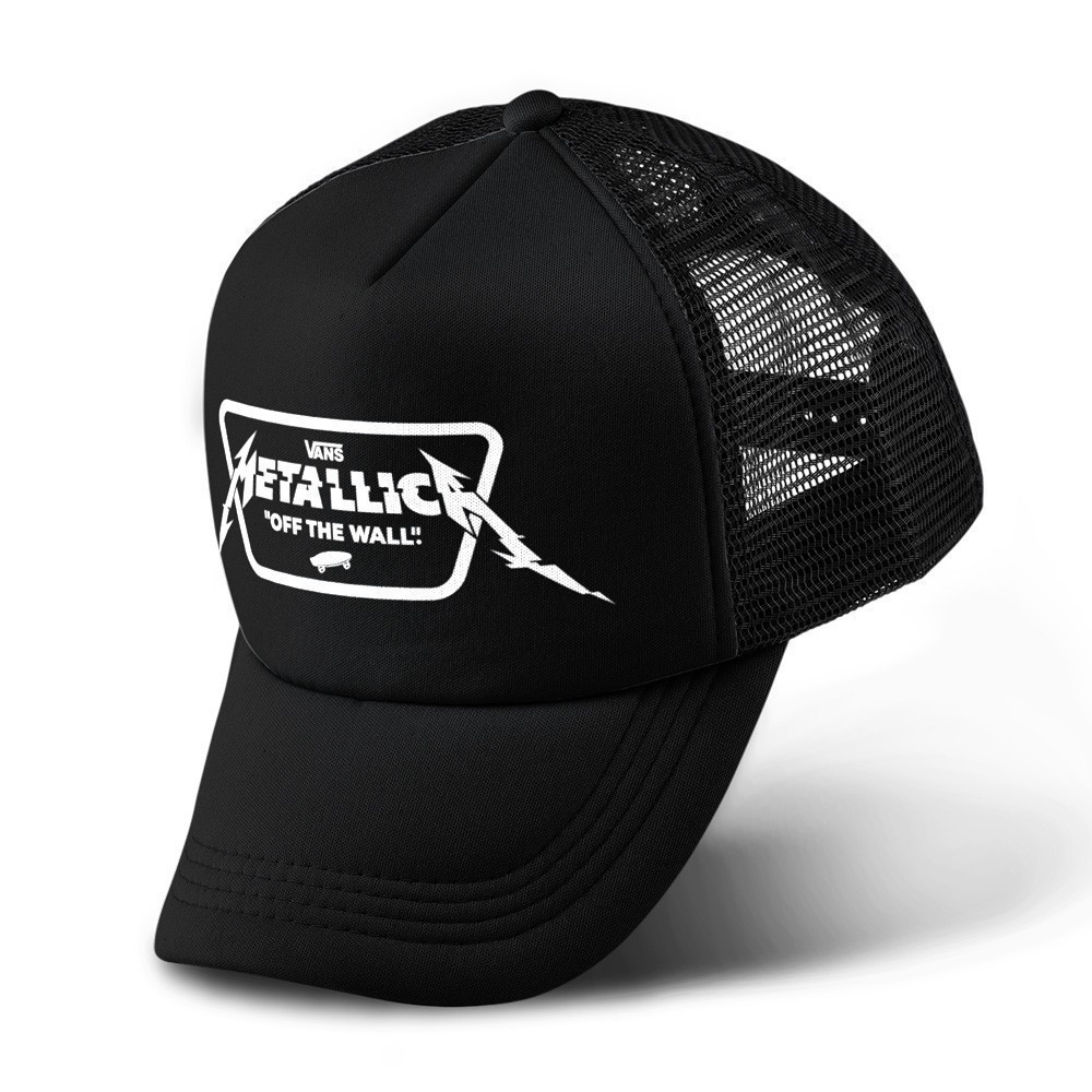 แฟชั่น Metallica 2024 X Vans Trucker Cap Snapback สายรัดปรับได้ด้านบน