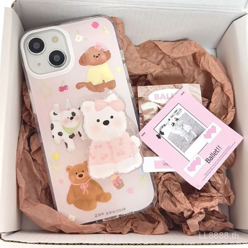 เคสโทรศัพท์ เหมาะสําหรับ iPhone Foundation 15promax/14/13 น่ารัก Spotted Dog 11/12pro Soft Case 7/8plus พร้อมขายึด xsmax/xr Shock-proof Large Hole รวมทุกอย่างป้องกันกรณี NIWR