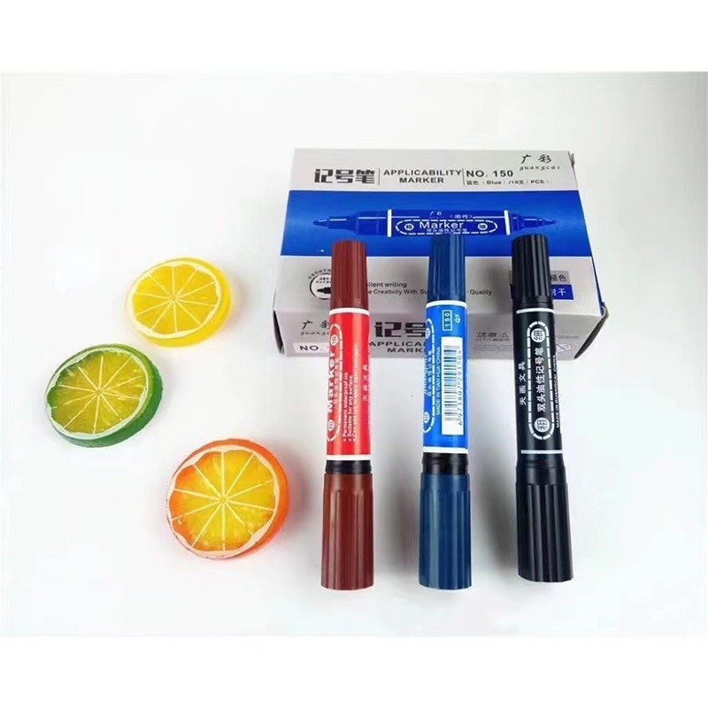 ZJ HOMEปากกาเคมี 2 หัว BLACK， BLUE สำหรับการคัดเลือก,4PCS