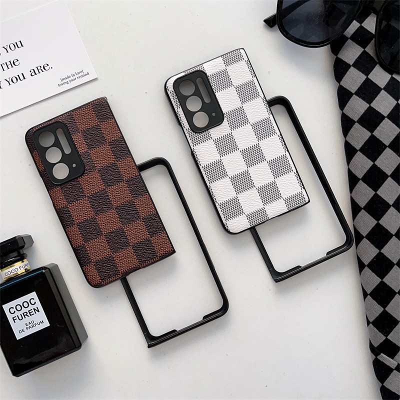 สําหรับ OPPO Find N, Find N2, Find N3, เคสโทรศัพท์พับกระดานหมากรุกคลาสสิกพร้อมฝาครอบป้องกันหนังสี่เหลี่ยม
