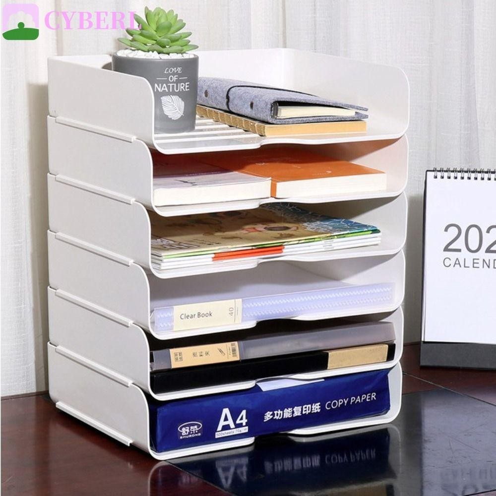 Cyberlinx 1 ชิ้น A4 ถาดเก็บไฟล์, Desktop Organizer File Organizer ชั้นวางแฟ้มวางซ้อนกันได้, Simple Book ชั้นวางกระดาษ INS สไตล์ Archives