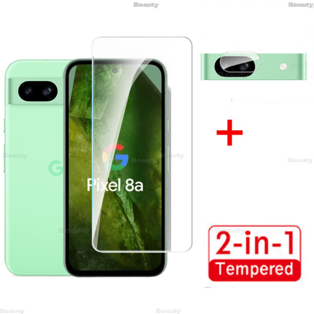 สําหรับ Google Pixel 8A แก้ว 2in1 กระจกนิรภัยกล้องฟิล์มสําหรับ Googe Gogle Pixel8A 7A 6A 8Pro Pixel8 A Pixel8Pro Google 8A Clear Screen Protector