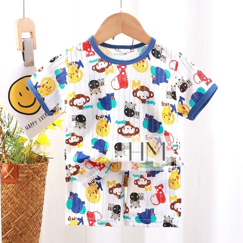 ชุดนอนเด็กผ้าใยไผ่ ชุดนอนเซท 2 ชิ้น เสื้อผ้าเด็ก เสื้อ+กางเกง - รูปที่ 4