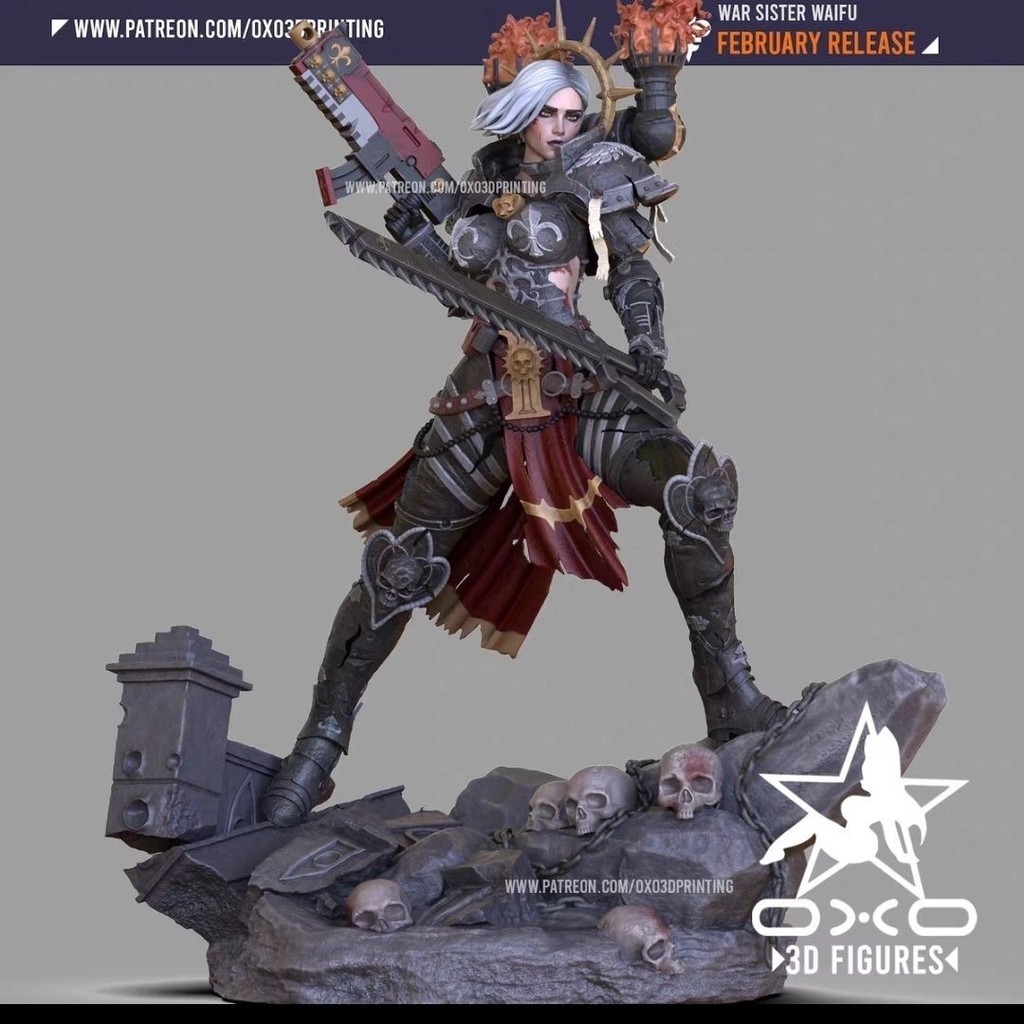 Warhammer 40k Warhammer Female Repair Third Party 70mm Soldier White Model Figure Model 6EEI