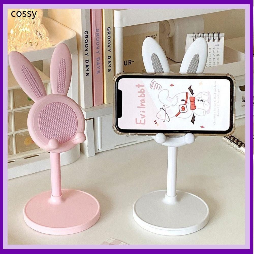 ที่วางโทรศัพท์ COSSY ขาตั้งโทรศัพท์มือถือแบบปรับได้รูปกระต่ายบ้านขี้เกียจขนาดเล็ก Selfie Live Desktop Student Support Shelf Phone Pad แท็บเล็ตแล็ปท็อป