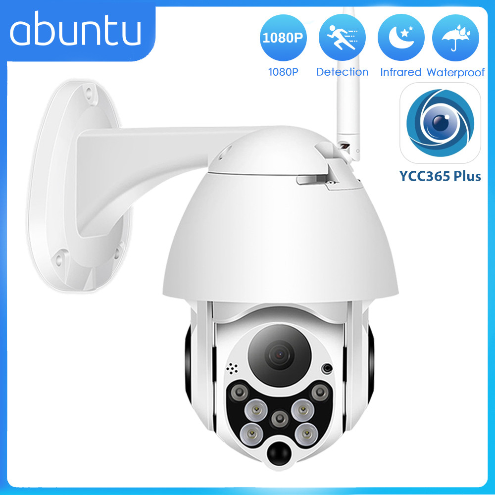 Anjiayun YCC365 Plus PTZ Wifi กล้องกลางแจ้ง 1080P HD กล้องวงจรปิดความปลอดภัยกล้อง 4x ซูมกันน้ําความเ