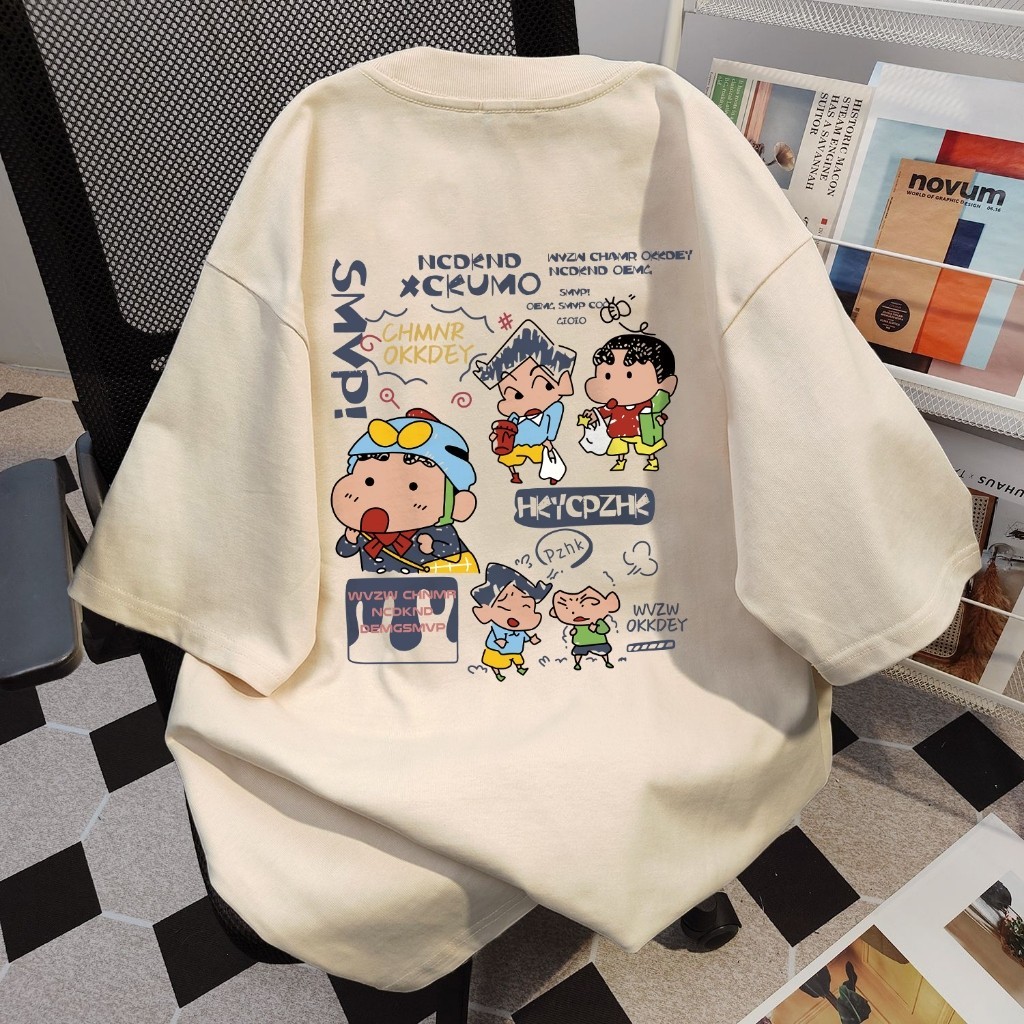 Crazy` T-shirt✅  เสื้อยืด ลายน่ารัก ผ้าคอตตอน เสื้อยืดแขนสั้นลายการ์ตูนน่ารักหลว มใส่ได้ทั้งชาย-หญิง