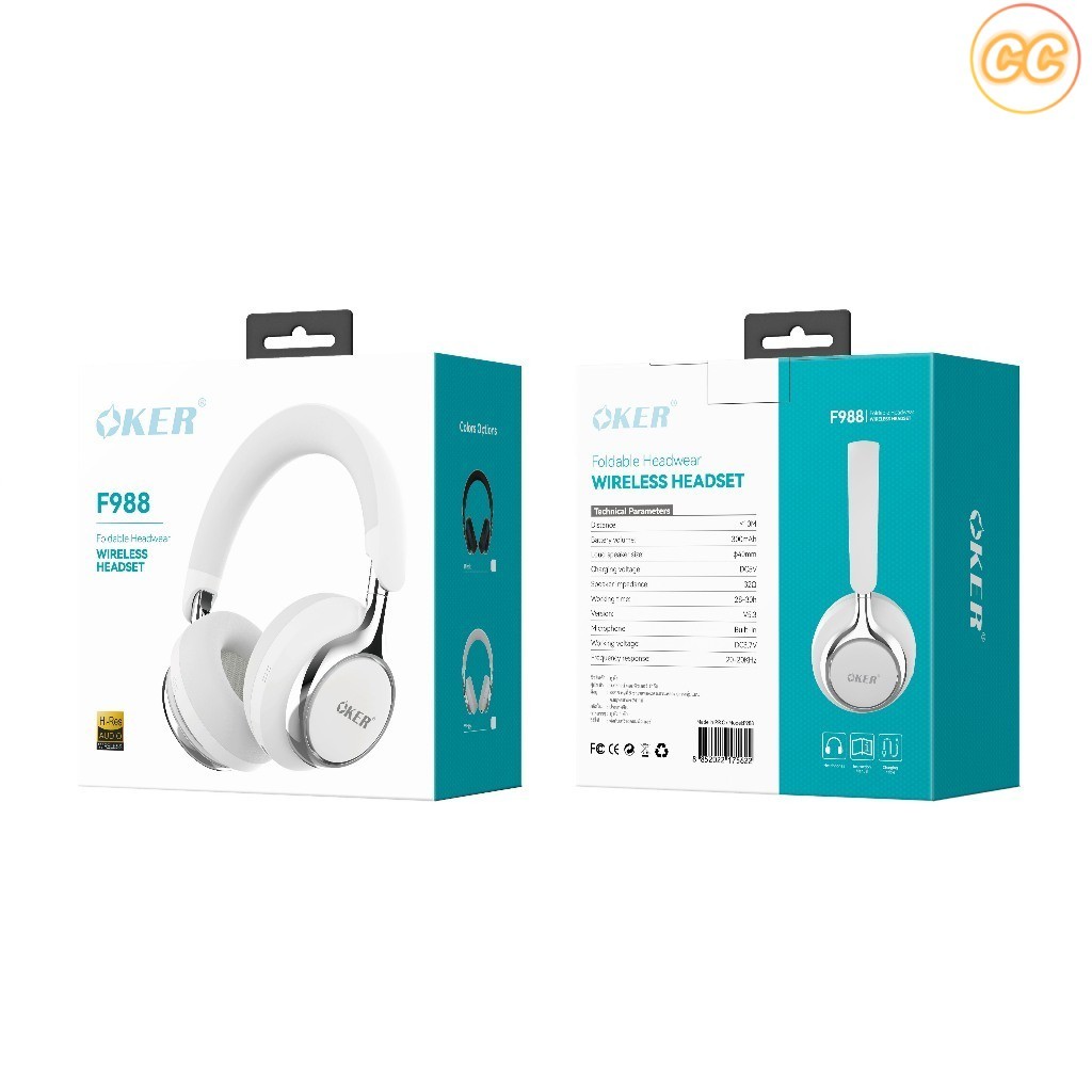 ✅แท้100% OKER F988 HEADPHONE BLUETOOTH 5.4 หูฟังบลูทูธ ไร้สาย WIRELESS HEADSET with MIC หูฟังครอบหู พร้อมไมโครโฟน