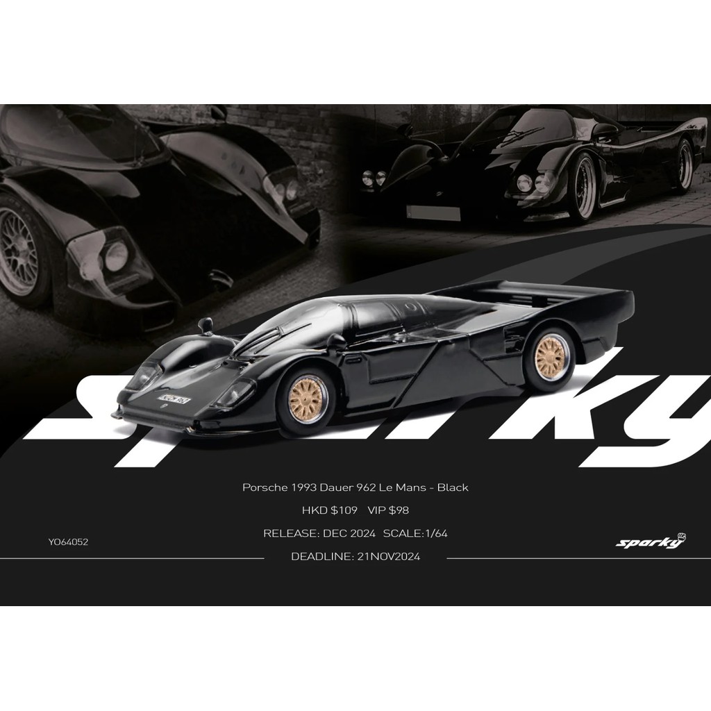 Sparky 1:64 Porsche Dauer 962 Le Mans Black YO64052