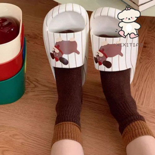 Xixtiao ฤดูร้อนคู่ EVA ในร่มสบาย Home Influencer การ์ตูนน่ารักลูกสุนัขรองเท้าแตะรองเท้าแตะห้องน้ํารองเท้าแตะผู้ชายผู้หญิง