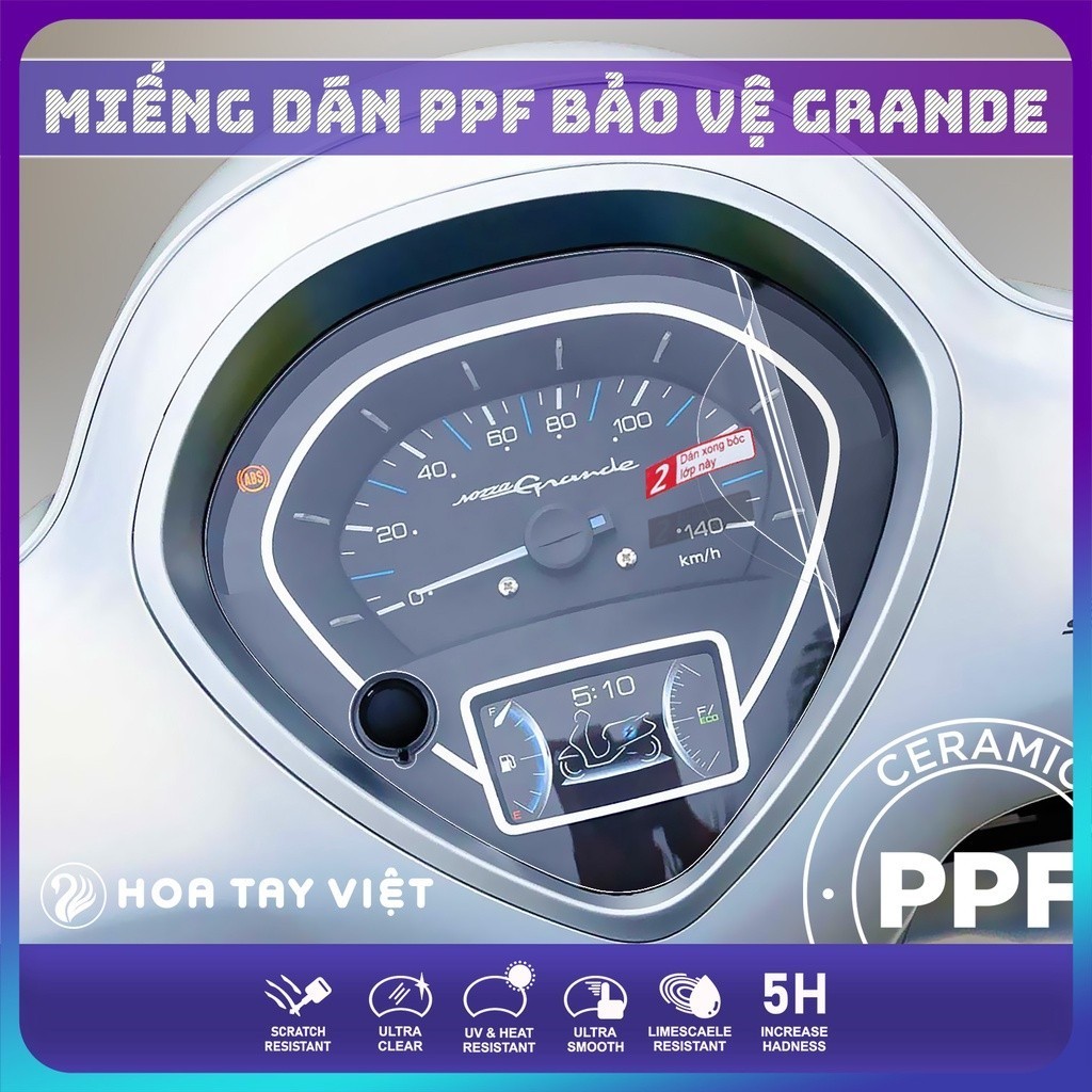 PPF ปกป้องแผงหน้าปัด Yamaha Grande, Exciter,FreeGo,Janus, NVX,R15 V3, Nozza-Pskin-T-Home&More