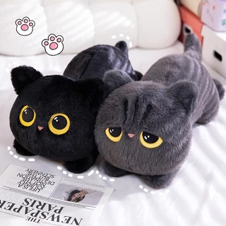Funtoys ของเล่นตุ๊กตาแมวดำรูปการ์ตูนน่ารักสำหรับตกแต่งโซฟา หมอนตุ๊กตาแมวนุ่มๆ ของขวัญวันเกิดสำหรับเด็ก