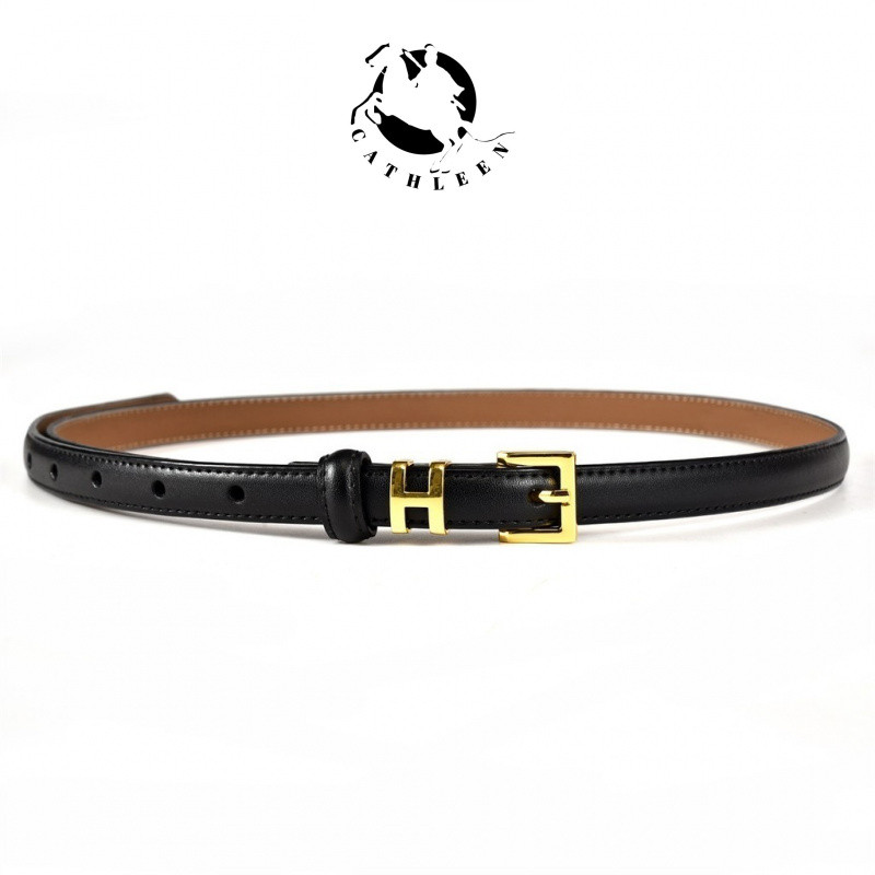 CATHLEENชุดเดรสสุภาพสตรีตกแต ่ งหัวเข ็ มขัดเรียบเข ้ ากันทั ้ งหมดเข ็ มขัดหนังผู ้ หญิงเข็มขัด