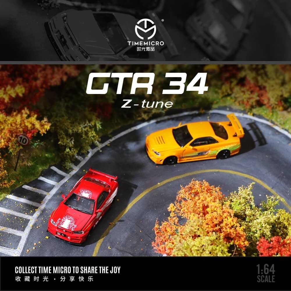 TIME MICRO 1/64 Nissan Skyline GTR-R34 Z-Tune FNF ORANGE RED