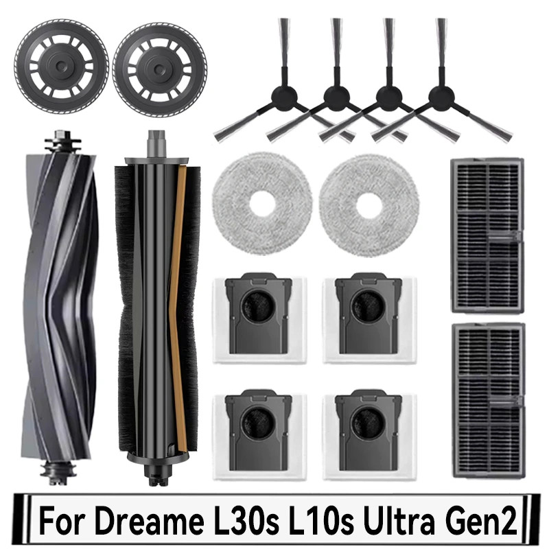 Dreame D20 / L30s / L30 Pro / L10s Gen 2 อะไหล่แปรงหลัก แปรงข้าง ผ้าถู HEPA กรองฝุ่น สําหรับหุ่นยนต์ทําความสะอาดพื้น