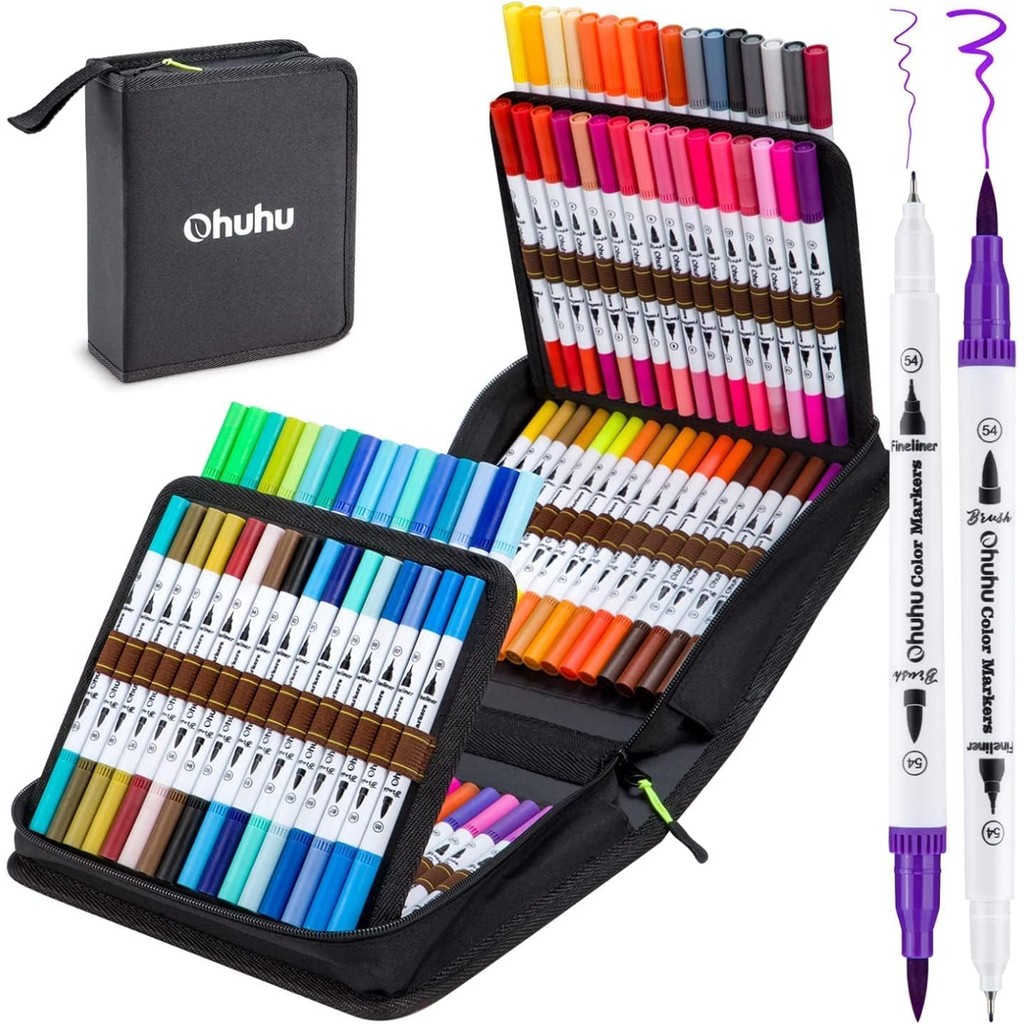Ohuhu Watercolor Brush Markers Set (Variety of Colors Available)
