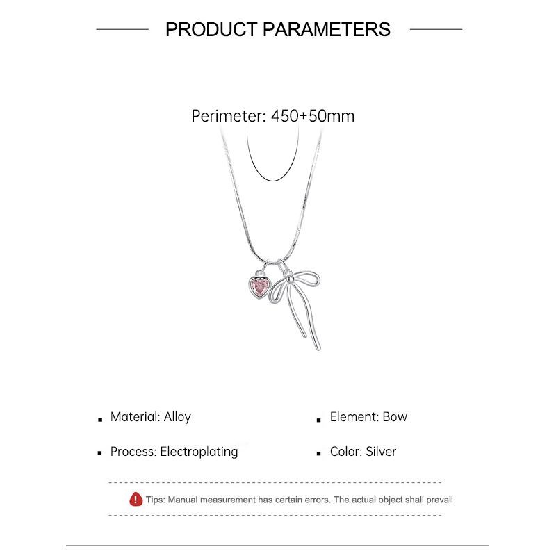 XINYIA2.thHeart Bow สร้อยคอผู้หญิง Ins หรูหรา Niche สร้อยคอ High-end หวาน Collarbone Chain - รูปที่ 7