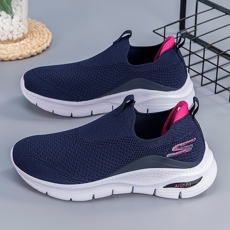 รองเท้าผู้หญิง - Kasut Wanita Nyaman & Ringan SKERCHERS_ARCH-FIT*รองเท้าผ้าใบตาข่ายระบายอากาศน้ำหนักเบาสำหรับออกกำลังกายกลางแจ้ง 232041 ถุงเท้าของขวัญฟรี รีบหน่อย! UKSN ZQZ4.