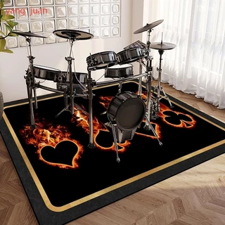 Soundproof Mat พรมกลองเบสกลองอิเล็กทรอนิกส์ Jazz Musical พรมปูพื้น Vintage Sound Absorbing Stage d56
