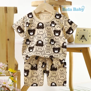 เสื้อผ้าเด็ก ชุดเซทเสื้อแขนสั้นกางเกงขาสั้น ชุดลำลอง ชุดเซท เนื้อผ้าcotton Size80-110cm DXT38