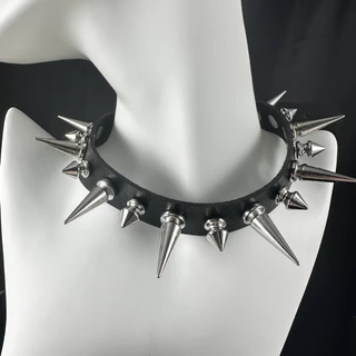 Punk Gothic Rivet Choker สร้อยคอ Harajuku หนังสีดําสร้อยคอเครื่องประดับอุปกรณ์เสริม